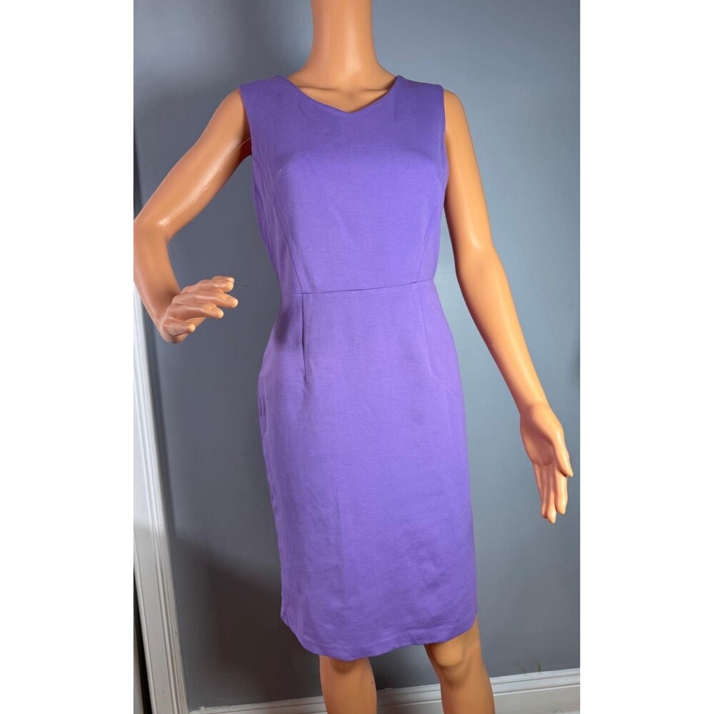 Talbots Petites Dress 6P New Purple Keyhole Back Sheath Career Cocktail.